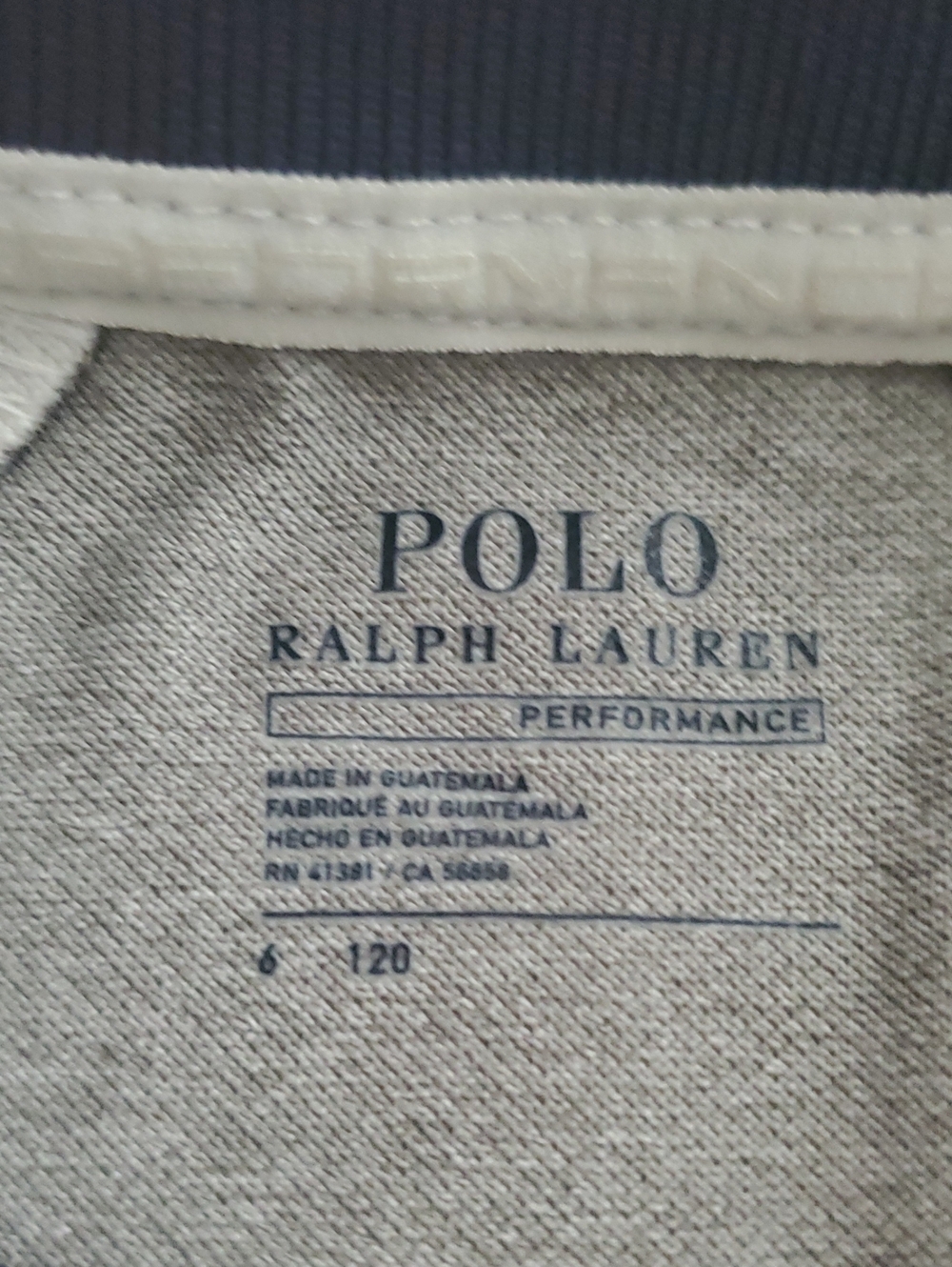NWT Polo Ralph Lauren Boys Performance Polo Short Sleeve Navy Gray Shirt Top Sz6 - Picture 3 of 10